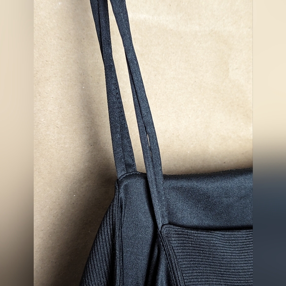 NWOT Eloquii Black Double - Strap Midi Trumpet Dress - Picture 12 of 13